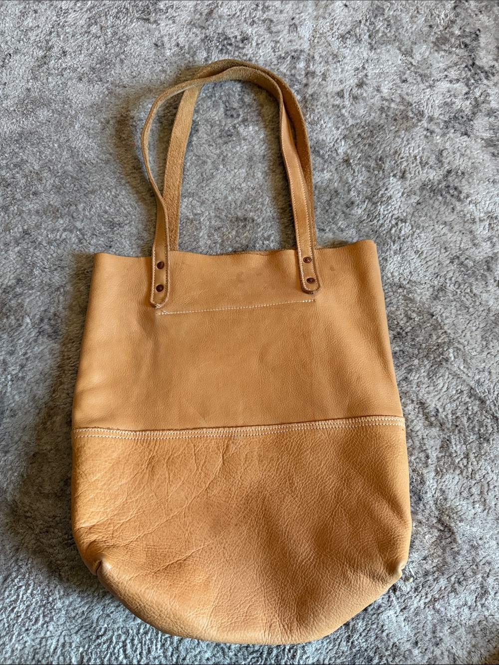 Classic Tan Leather Tote Bag - Women